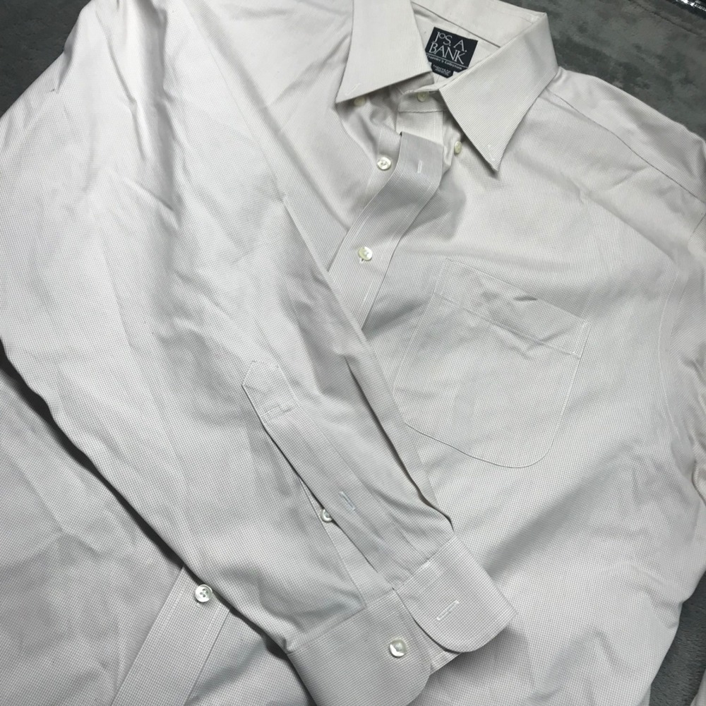 JOS. A. BANK Traveler's Collection Tailored‎ Fit Patterned Dress Shirt